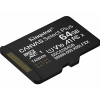 Kingston Canvas Select Plus  SDCS3/64GB 64GB Micro SD UHS-I (U1) Flash Card with Adapter Kingston Canvas Select Plus  SDCS3/64GB 64GB Micro SD UHS-I (U1) Flash Card with Adapter